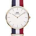 Daniel Wellington Daniel Wellington Classic Cambridge DW00100003  DW00100003 кварцевые мужские часы белый циферблат, браслет нейлон — вид спереди
