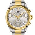 Tissot Tissot PR 100 Chronograph T150.417.22.031.00 PR 100 T1504172203100 кварцевые мужские часы серебристый циферблат, браслет нержавеющая сталь с pvd-покрытием — вид спереди