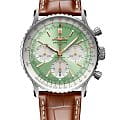 Breitling Breitling Navitimer B01 Chronograph 41 AB0139211L1P1  AB0139211L1P1 механические мужские часы зеленый циферблат, браслет кожаный — вид спереди