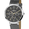 Jacques Lemans Jacques Lemans 1-1950D  1-1950D кварцевые мужские часы серый циферблат, браслет кожаный — вид спереди