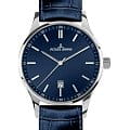 Jacques Lemans Jacques Lemans 1-2026C  1-2026C кварцевые мужские часы синий циферблат, браслет кожаный — вид спереди