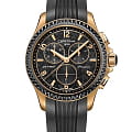 Certina Certina DS First Lady Ceramic C030.217.37.057.00 DS First C0302173705700 кварцевые женские часы черный циферблат, браслет каучук — вид спереди