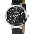 Jacques Lemans Jacques Lemans 1-1950A  1-1950A кварцевые мужские часы черный циферблат, браслет кожаный — вид спереди