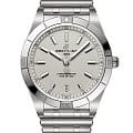 Breitling Breitling Chronomat Automatic 36 Victoria Beckham A103801A1G1A1  A103801A1G1A1 механические женские часы белый циферблат, браслет нержавеющая сталь — вид спереди
