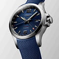 Longines Longines Conquest V.H.P. GMT L3.728.4.96.9 , наручные мужские часы фото под углом