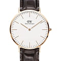 Daniel Wellington Daniel Wellington Classic York DW00100011  DW00100011 кварцевые мужские часы белый циферблат, браслет кожаный — вид спереди