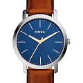 Fossil Fossil FB-01  BQ2311IE  BQ2311IE кварцевые мужские часы синий циферблат, браслет кожаный — вид спереди