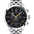 Tissot Tissot PRC 200 Chronograph T114.417.11.057.00 PRC 200 T1144171105700 кварцевые мужские часы черный циферблат, браслет нержавеющая сталь — вид спереди