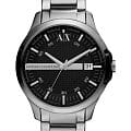 Armani Exchange Armani Exchange Hampton AX2103  AX2103 кварцевые мужские часы черный циферблат, браслет нержавеющая сталь — вид спереди