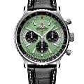 Breitling Breitling Navitimer B01 Chronograph 43 AB0138241L1P1  AB0138241L1P1 механические мужские часы зеленый циферблат, браслет кожаный — вид спереди