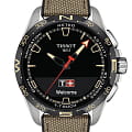 Tissot Tissot T-Touch Connect Solar T121.420.47.051.07 T Touch T1214204705107 кварцевые мужские часы черный циферблат, браслет кожаный — вид спереди