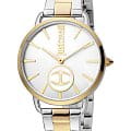 Just Cavalli Just Cavalli Logo JC1L117M0085  JC1L117M0085 кварцевые женские часы серебристый циферблат, браслет сталь c pvd покрытием — вид спереди
