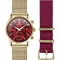 George Kini George Kini GK.24.2.8Y.23  GK.24.2.8Y.23 кварцевые женские часы красный циферблат, браслет  — вид спереди