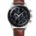 Omega Omega Speedmaster First OMEGA in Space 310.32.40.50.06.002  31032405006002 механические мужские часы синий циферблат, браслет кожаный — вид спереди