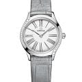 Omega Omega De Ville Mini Tresor 428.18.26.60.04.001  42818266004001 кварцевые женские часы белый циферблат, браслет кожаный — вид спереди