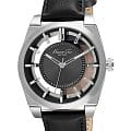 Kenneth Cole Kenneth Cole 10027837  10027837 кварцевые мужские часы черный циферблат, браслет кожаный — вид спереди