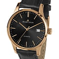 Jacques Lemans Jacques Lemans Classic 1-2073E  1-2073E механические мужские часы черный циферблат, браслет кожаный — вид спереди