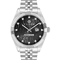 Philipp Plein Philipp Plein Date Superlative Gent PWMFA0125  PWMFA0125 кварцевые мужские часы черный циферблат, браслет нержавеющая сталь — вид спереди
