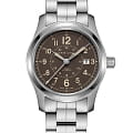 Hamilton Hamilton Khaki Field Auto H70605193  H70605193 механические мужские часы коричневый циферблат, браслет нержавеющая сталь — вид спереди