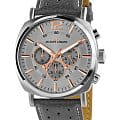Jacques Lemans Jacques Lemans 1-1645L  1-1645L кварцевые мужские часы серый циферблат, браслет кожа + текстиль — вид спереди