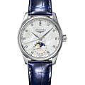 Longines Longines Master Collection L2.409.4.87.0  L24094870 механические женские часы перламутровый циферблат, браслет кожаный — вид спереди