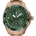Aviator Aviator Airacobra V.1.37.2.309.5  V.1.37.2.309.5 кварцевые мужские часы зеленый циферблат, браслет нержавеющая сталь с pvd-покрытием — вид спереди