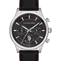 U.S. Polo Assn. U.S. Polo Assn. Crossing USPA1010-07  USPA1010-07 кварцевые мужские часы черный циферблат, браслет кожаный — вид спереди