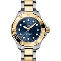 TAG Heuer TAG Heuer Aquaracer Professional 200 WBP1323.BB0004  WBP1323.BB0004 кварцевые женские часы синий циферблат, браслет нержавеющая сталь + золото 18к — вид спереди