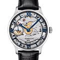 Tissot Tissot Chemin des Tourelles Squelette T099.405.16.418.00 Chemin des Tourelles T0994051641800 механические мужские часы серый циферблат, браслет кожаный — вид спереди