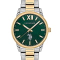 U.S. Polo Assn. U.S. Polo Assn Fundamental USPA2057-12  USPA2057-12 кварцевые женские часы зеленый циферблат, браслет нержавеющая сталь с ip-покрытием — вид спереди