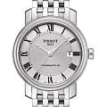 Tissot Tissot Bridgeport Powermatic 80 T097.407.11.033.00 Bridgeport T0974071103300 механические мужские часы белый циферблат, браслет  — вид спереди