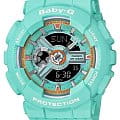 Casio Casio Baby-G BA-110CH-3A  BA-110CH-3A кварцевые женские часы бирюзовый циферблат, браслет пластик — вид спереди
