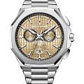 Jacques Philippe Jacques Philippe Octagon Chrono JPQGC3913X6TC  JPQGC3913X6TC кварцевые мужские часы бежевый циферблат, браслет нержавеющая сталь 316l — вид спереди