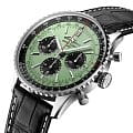 Breitling Breitling Navitimer B01 Chronograph 43 AB0138241L1P1 механические мужские часы часы крупный план зеленый циферблата
