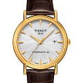 Tissot Tissot Carson Powermatic 80 18K Gold T907.407.16.031.00 Carson T9074071603100 механические мужские часы белый циферблат, браслет кожаный — вид спереди