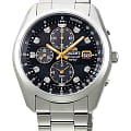 Orient Orient Chronograph WV0091TY  WV0091TY кварцевые мужские часы черный циферблат, браслет нержавеющая сталь — вид спереди