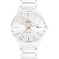 Rado Rado True Automatic R27058112 Automatic R27058112 механические мужские часы белый циферблат, браслет высокотехнологичная плазменная керамика — вид спереди