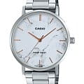 Casio Casio Collection MTP-VT01DM-7A  MTP-VT01DM-7A кварцевые мужские часы белый циферблат, браслет нержавеющая сталь — вид спереди