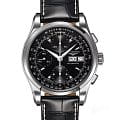 Longines Longines Heritage L2.747.4.52.4  L27474524 механические мужские часы черный циферблат, браслет кожаный — вид спереди
