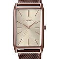 Casio Casio Collection LTP-E156MR-9A Retro LTP-E156MR-9AEF кварцевые женские часы золотой циферблат, браслет сталь с ip покрытием — вид спереди