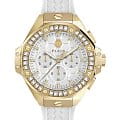 Philipp Plein Philipp Plein The Skull PWPSA0624  PWPSA0624 кварцевые женские часы белый циферблат, браслет силикон — вид спереди