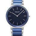 Obaku Obaku Linje V292GXHLSK  V292GXHLSK кварцевые мужские часы синий циферблат, браслет нержавеющая сталь с ip-покрытием — вид спереди