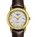 Tissot Tissot Carson Automatic Lady 18K Gold T907.007.16.031.00 Carson T9070071603100 механические женские часы белый циферблат, браслет кожаный — вид спереди