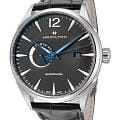 Hamilton Hamilton Jazzmaster Power Reserve Auto H89545731  H89545731 механические мужские часы черный циферблат, браслет кожаный — вид спереди