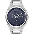 Hugo Boss Hugo Boss Steer HB1514048  HB1514048 кварцевые мужские часы синий циферблат, браслет нержавеющая сталь — вид спереди