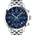 Tissot Tissot PRC 200 Chronograph T114.417.11.047.00 PRC 200 T1144171104700 кварцевые мужские часы синий циферблат, браслет нержавеющая сталь — вид спереди