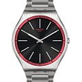 Swatch Swatch Skin Irony 42 SS07S129G  SS07S129G кварцевые мужские часы черный циферблат, браслет нержавеющая сталь — вид спереди