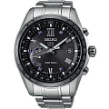 Seiko Seiko Astron GPS Solar SSE117J1  SSE117J1 автокварц (кинетик) мужские часы черный циферблат, браслет титановый — вид спереди