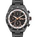 Lee Cooper Lee Cooper LC07834.060  LC07834.060 кварцевые мужские часы черный циферблат, браслет нержавеющая сталь с ip-покрытием — вид спереди