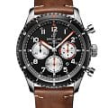 Breitling Breitling Aviator 8 B01 Chronograph 43 Mosquito AB01194A1B1X2  AB01194A1B1X2 механические мужские часы черный циферблат, браслет кожаный — вид спереди